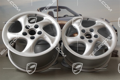 18" Komplet felg Turbo I, wydrążone ramiona, 8J x 18 ET52 + 10J x 18 ET65
