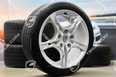 18" koła letnie, komplet Cayman S II, felgi 8J x 18 ET57 + 9J x 18 ET43 + opony letnie 235/40 R18 + 265/40 R18, bez czujników ciśnienia