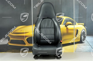 Seat, el adjustable, leather, Metropole blue, Draped, Porsche crest, R