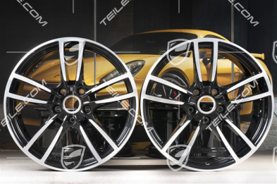 20" komplet felg Cayenne Sport, 10,5J x 20 ET64 + 9J x 20 ET50, czarne