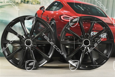 19" komplet felg Boxster S, 8J x 19 ET57 + 10J x 19 ET45, czarny satynowy półmat