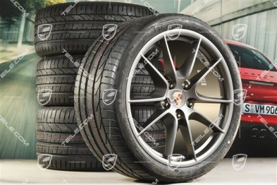 20" Komplet kół letnich Carrera S (III), 8,5J x 20 RT51 + 11J x 20 ET70, opony letnie Pirelli 245/35 ZR20 + 295/30 ZR20, Platinium satynowy półmat