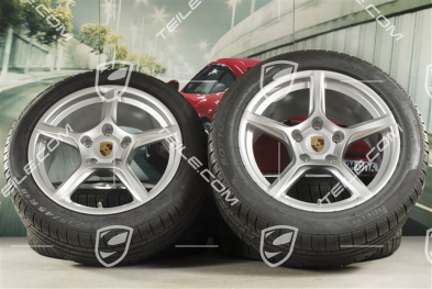 18" Boxster winter wheels set, rims 8J x 18 ET57 + 9,5J x 18 ET49, Pirelli Sottozero II winter tires, with TPMS
