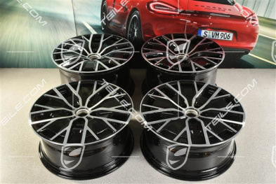 20" Felgensatz Turbo S Aero Design, 9J x 20 ET54 + 11J x 20 ET60, schwarz hochglanz mit glanzgedrehter Stirnfläche