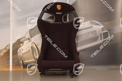Fotel kubełkowy, czarny welur, z herbem Porsche, R