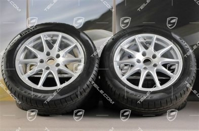 18" Panamera S, Winterräder Satz, 8J x 18 ET 59 + 9J x 18 ET 53 + NEUE Winterreifen Pirelli Sottozero II 245/50 R18 + 275/45 R18, ohne RDK-Sensoren