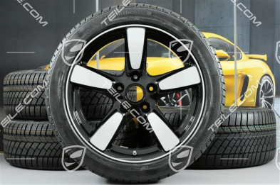 19" winter wheel set Cayman S, 8J x 19 ET57 + 9,5J x 19 ET45, winter tyres Continental WinterContact TS 830P 235/40 R19 + 265/40 R19, without TPMS, SportClassic Exclusive Design