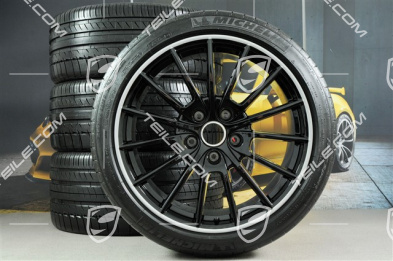 20-inch Panamera Sport summer wheel set, rims 9,5J x 20 ET 65 + 11,5 J x 20 ET 63, summer tyres 255/40 ZR20 + 295/35 ZR20, black, without TPM