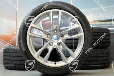 19" Boxster S Sommerräder Satz, 8J x 19 ET57 + 9,5J x 19 ET45 + NEUE Pirelli Sommerreifen 235/40 ZR19 + 265/40 ZR19, mit RDK-Sensoren