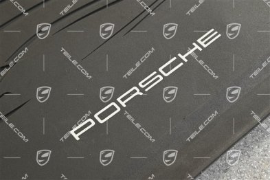 Gummi-Fußmatten Satz, zweiteilig mit Porsche Silhouette und "Porsche" Schriftzug, Achatgrau RHD
