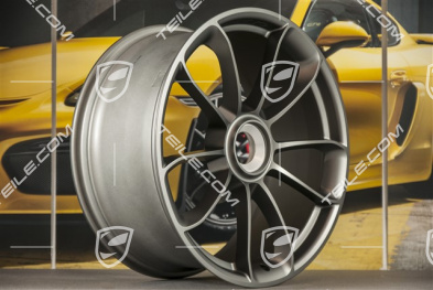 20"+ 21" GT3RS komplet felg, z napisem GT3RS, 9,5J x 20 ET50 + 12,5J x 21 ET48, platinum satynowy półmat