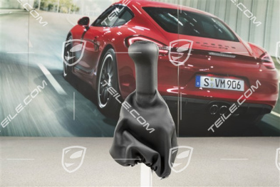 Gear shift knob, 6-speed, black leather