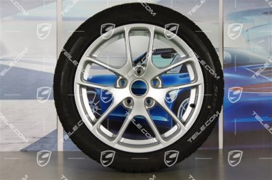 18" Winterräder Satz "Cayman", Felgen 8J x 18 ET57 + 9J x 18 ET47 + NEUE Winterreifen Pirelli SottoZero2 N0 235/45 R18 + 265/45 R18, ohne RDK-Sensoren