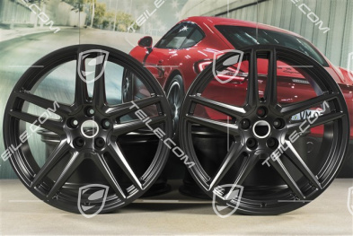 20" komplet felg "Macan Turbo", 9J x 20 ET26 + 10J x 20 ET19, CMS, czarny półmat