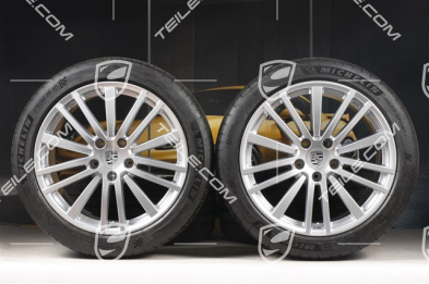 20-inch Panamera Design summer wheel set, rims 9,5J x 20 ET71 + 11,5J x 20 ET68 + NEW Michelin summer tires 275/40 ZR20 + 315/35 ZR20, with TPM