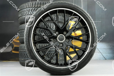 21" Winterräder Satz "SportDesign", Felgen 9,5 J x 21 ET71 + 10,5 J x 21 ET71 + NEUE Pirelli Sottozero III Winterreifen 275/35 R21 + 315/30 R21, Felgenstern in Schwarz Hochglanz