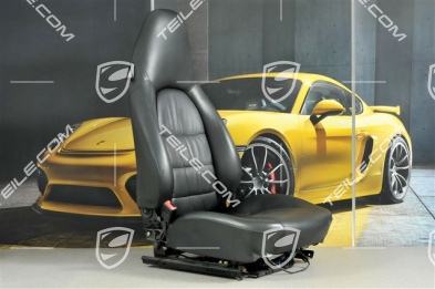 Seat, el adjustable, leather, Black, Draped, damage, L