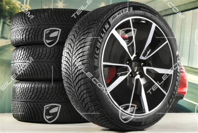 21-inch Macan Turbo winter wheel set, rims 8,5J x 21 ET27 + 10,5J x 21 ET47 + Michelin Pilot Alpin 5 SUV winter tyres 255/45 R21 + 285/40 R21, black high gloss