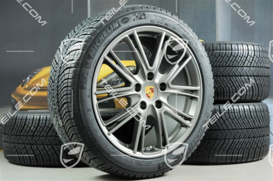 20" Koła zimowe, komplet "Exclusive Design", felgi 9,5 J x 20 ET71 + 10,5 J x 20 ET71 + opony zimowe Michelin Pilot Alpin 4 275/40 R20 + 315/35 R20, platyna (satyna)