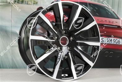 20" komplet felg Taycan Tequipment Design, 9J x 20 ET54 + 11J x 20 ET60, czarny wysoki połysk