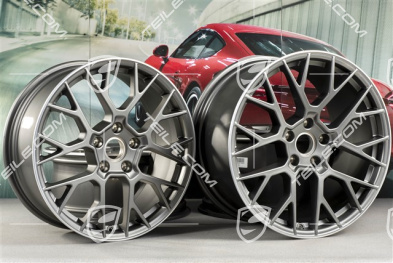 20+21" Felgensatz RS Spyder, Felgen: vorne 8,5J x 20 ET53 + hinten 11,5J x 21 ET67, platinum-seidenmatt