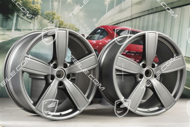 22" Felgensatz Cayenne Sport Classic, 10J x 22 ET48 + 11,5J x 22 ET61, Platinum Seidenmatt, Standard SUV