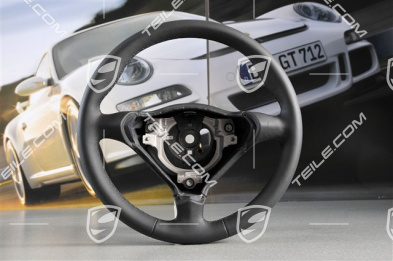 3-spoke steering wheel, black leather