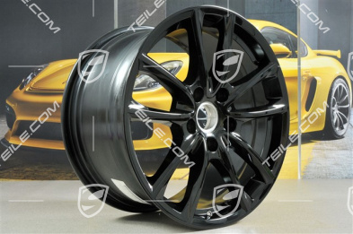 19" Felgensatz Panamera S, 9J x 19 ET64 + 10,5J x 19 ET62, schwarz hochglanz
