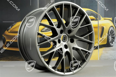 21" Komplet felg Panamera Sport Design, 9,5J x 21 ET71 + 11,5J x 21 ET69, Platinum satynowy mat