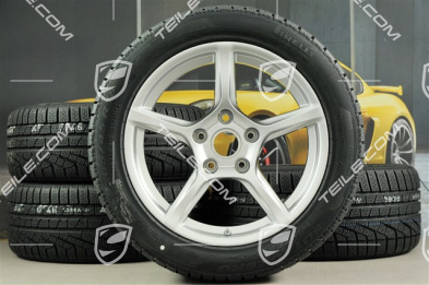 18" Boxster winter wheels set, rims 8J x 18 ET57 + 9,5J x 18 ET49, Pirelli Sottozero II winter tires 235/45 R18 + 265/45 R18