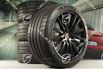 20-inch Panamera Design summer wheel set, rims 9,5J x 20 ET71 + 11,5J x 20 ET68 + Michelin summer tires 275/40 ZR20 + 315/35 ZR20, with TPM