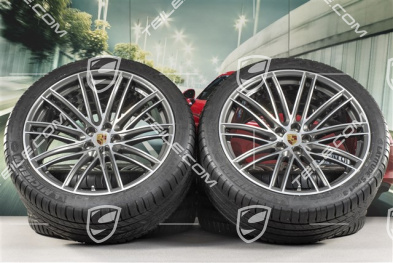 21" Turbo IV Design Sommerräder, Felgen 9,5J x 21 ET27 + 10J x 21 ET19 + Michelin Sommerreifen 265/40 R21 + 295/35 R21, mit RDK-Sensoren