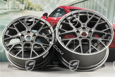 20+21" Felgensatz RS Spyder, Felgen: vorne 8,5J x 20 ET53 + hinten 11,5J x 21 ET67, platinum-seidenmatt