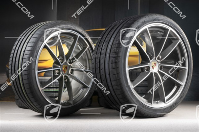 20"+21" Carrera Classic Sommerräder Satz, Felgen 8,5J x 20 ET50 + 11,5J x 21 ET67 + Goodyear Sommerreifen 245/35 R20 + 305/30 R21, mit RDK-Sensoren