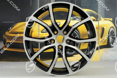 21" Felgensatz Cayenne ExclusiveDesign, 11J x 21 ET58 + 9,5J x 21 ET46, Tiefschwarz Metallic