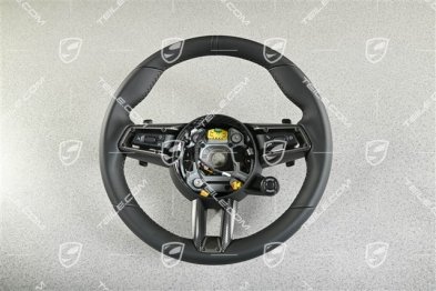Multifunction steering wheel, sports chrono, heated, black leather/carbon