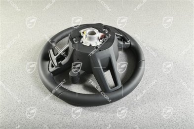 Multifunction steering wheel, sports chrono, heated, black leather/carbon