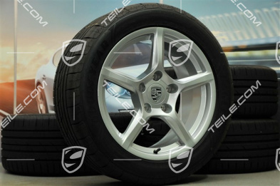 18" Boxster koła letnie komplet, 8J x 18 ET57 + 9J x 18 ET47 + opony letnie Goodyear Eagle F1 + 265/45 R18, bez czujników ciśnienia RDK
