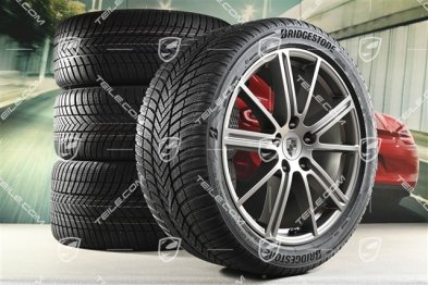 20" Panamera Turbo Koła zimowe, komplet, felgi 9,5J x 20 ET71 + 10,5J x 20 ET71 + NOWE opony zimowe Bridgestone 275/40 R20 + 315/35 R20, Turbonite