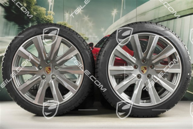 20" Taycan Tequipment Design Winterräder Satz, Felgen 9J x 20 ET54 + 11J x 20 ET60 + NEUE Pirelli Winterreifen 245/45 R20 + 285/40 R20