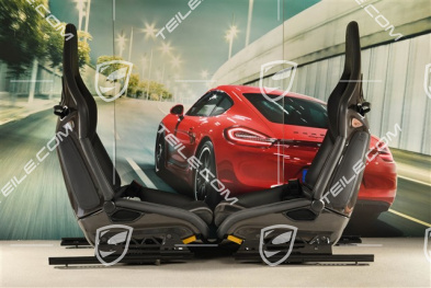 Bucket seats, collapsible, leather/Alcantara black, seam in silver, with logo GT3, set, L+R