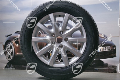 18" Koła zimowe Cayenne, 4x felgi 8 J x 18 ET 53 + 4x opony Pirelli 255/55 R 18 109V XL M+S, z czujnikami ciśnienia RDK