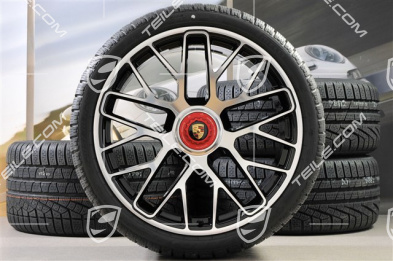 GT3 20" koła zimowe, komplet, "Turbo S" central. moc., 9J x 20 ET51 + 11J x 20 ET59 + opony zimowe Pirelli 245/35 R20+295/30 R20, czujniki RDK