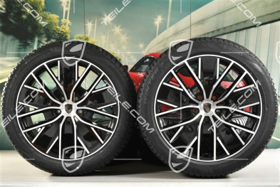 21-inch Macan Design winter wheel set, rims 8,5J x 21 ET27 + 10,5J x 21 ET47 + NEW Pirelli winter tyres 255/45 R21 + 285/40 R21, black high gloss