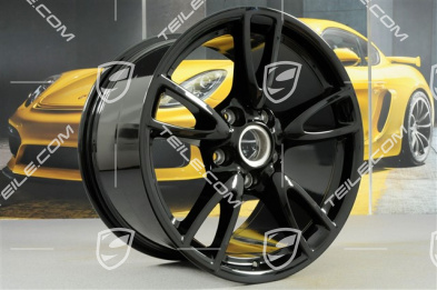 18-inch Carrera IV wheel set, 8J x 18 ET57 + 10,5J x 18 ET60, C2 / C2S, black high gloss