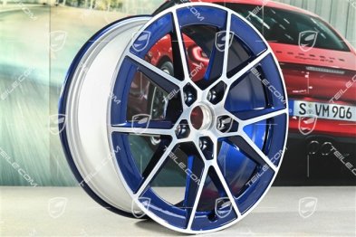 20+21" Carrera S komplet felg, 8,5J x20 ET50 + 11,5J x 21 ET79, niebieski - Gentian Blue Metalik