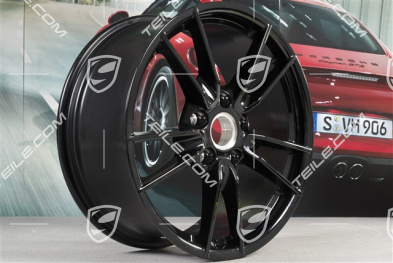 19+20" wheel rim set Carrera, rims: front 8,5J x 19 ET52 + rear 11J x 20 ET66, black high gloss