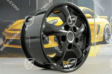 17" Komplet felg Carrera, 7J x 17 ET55 + 9J x 17 ET55, czarny wysoki połysk