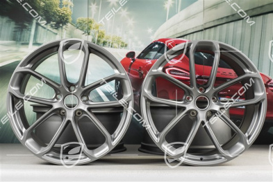 22-inch wheel rim set GT, 10J x 22 ET48 + 11,5J x 22 ET52, Platinum satin-matt