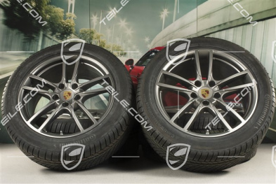 20-inch Cayenne COUPE Sport winter wheel set, rims 9J x 20 ET50 + 10,5J x 20 ET55 + NEW Continental winter tyres 275/45 R20 + 305/40 R20, with TPMS, Platinum satin matt